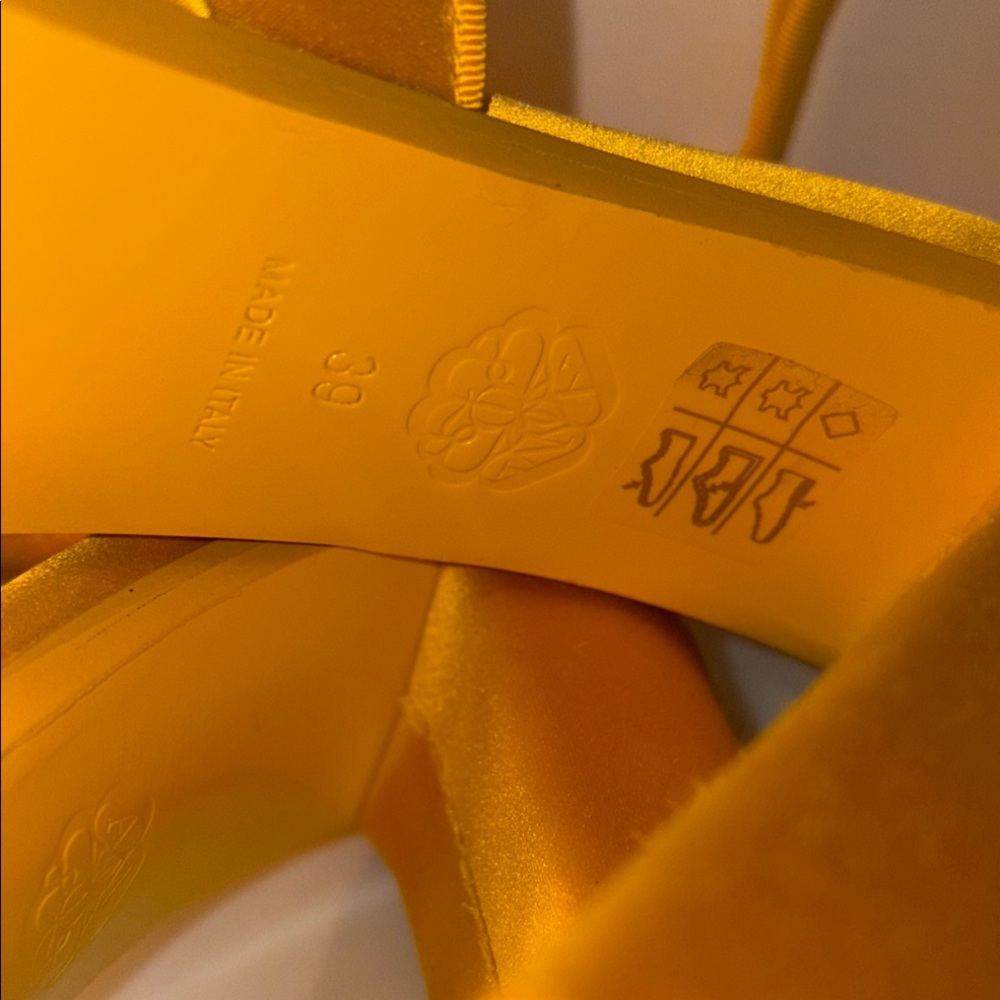 In box like new Alexander McQueen sunflower 🌻 Yellow Women's platform Sandals 39 - Picture 13 of 14